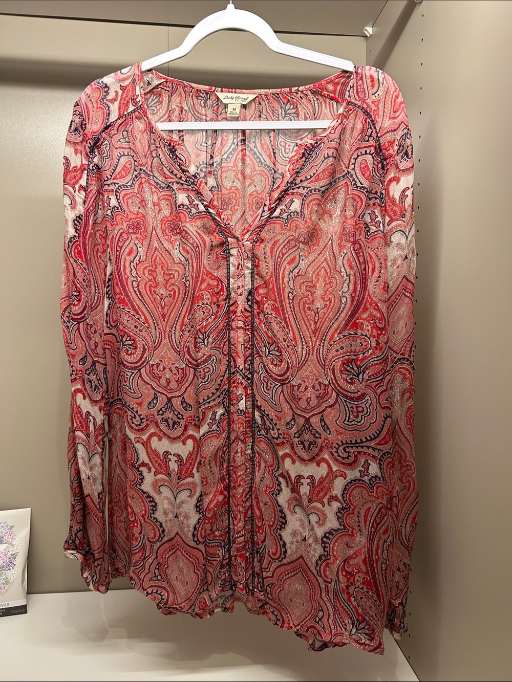Sheer Lucky Brand Fall/Winter layering blouse